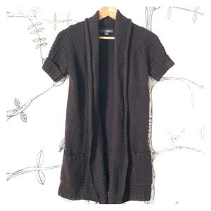 Long Chunky Knit Open Cardigan Sweater w/ Pockets